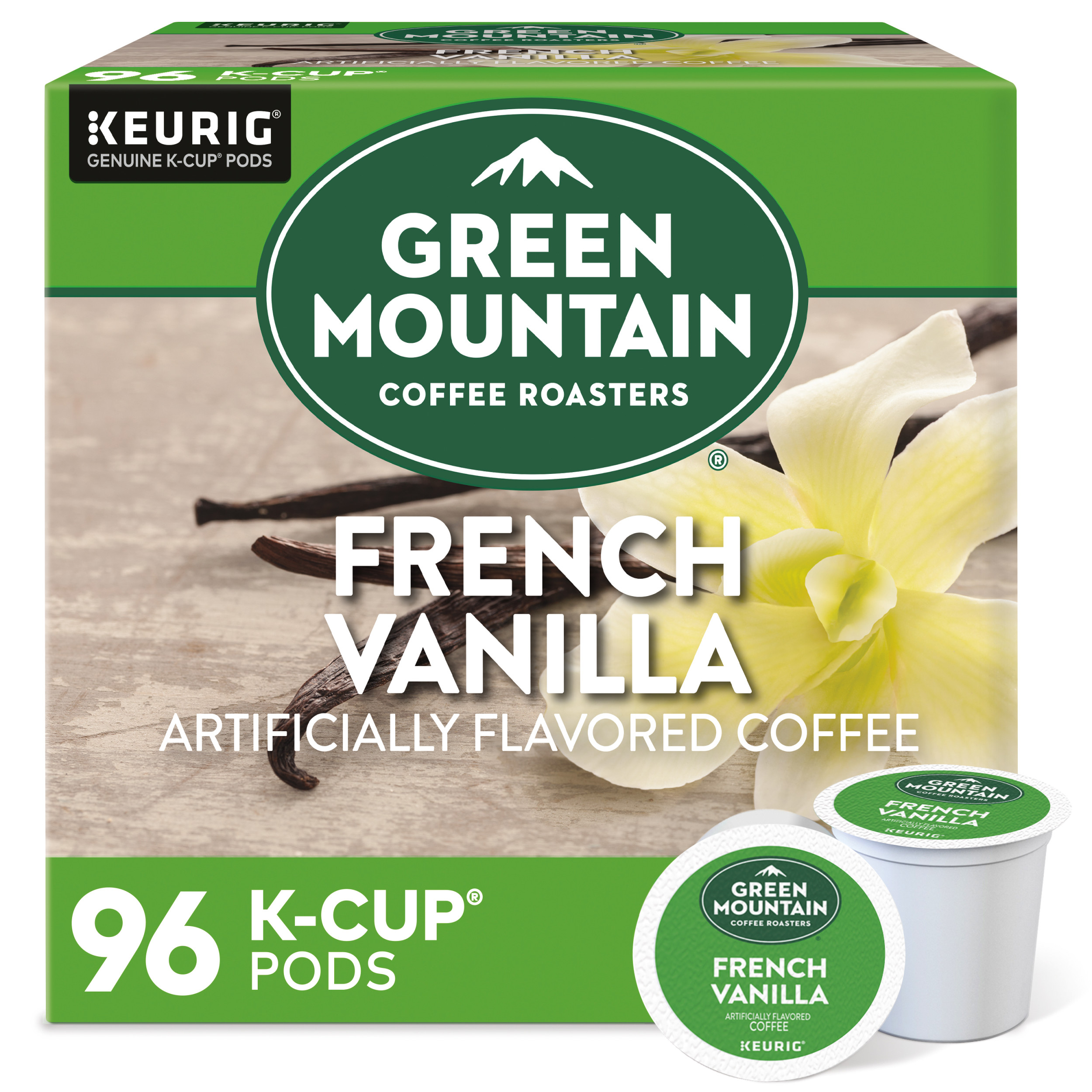 Green Mountain Coffee French Vanilla, Keurig K-Cup Pod, Light